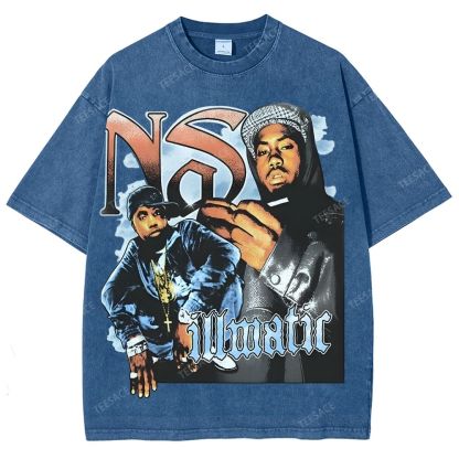 Unisex-Adult Ultra Cotton Washed T-Shirt Graphic  NAS TEE