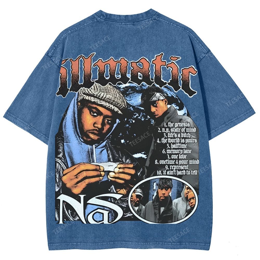 Unisex-Adult Ultra Cotton Washed T-Shirt Graphic  NAS TEE