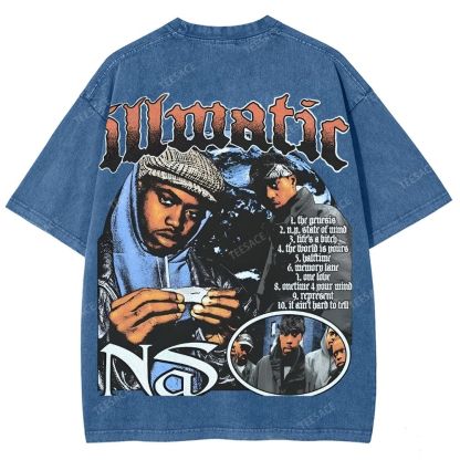Unisex-Adult Ultra Cotton Washed T-Shirt Graphic  NAS TEE