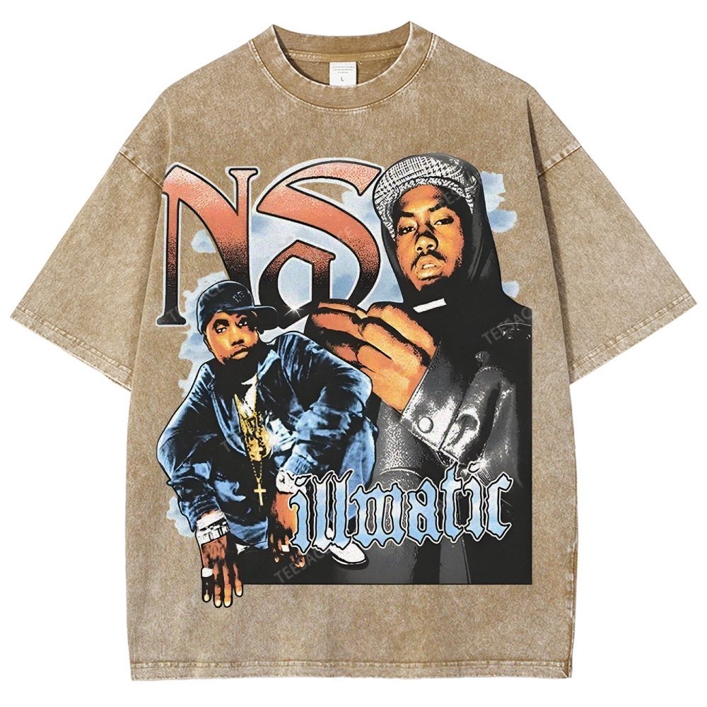 Unisex-Adult Ultra Cotton Washed T-Shirt Graphic  NAS TEE