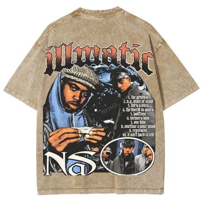 Unisex-Adult Ultra Cotton Washed T-Shirt Graphic  NAS TEE