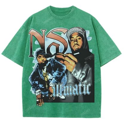 Unisex-Adult Ultra Cotton Washed T-Shirt Graphic  NAS TEE