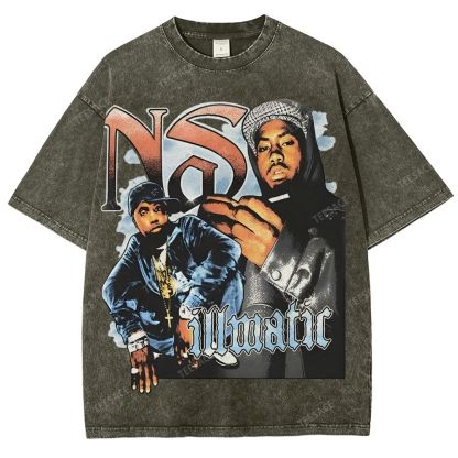 Unisex-Adult Ultra Cotton Washed T-Shirt Graphic  NAS TEE