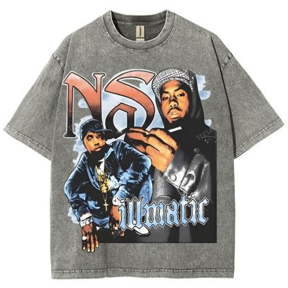 Unisex-Adult Ultra Cotton Washed T-Shirt Graphic  NAS TEE