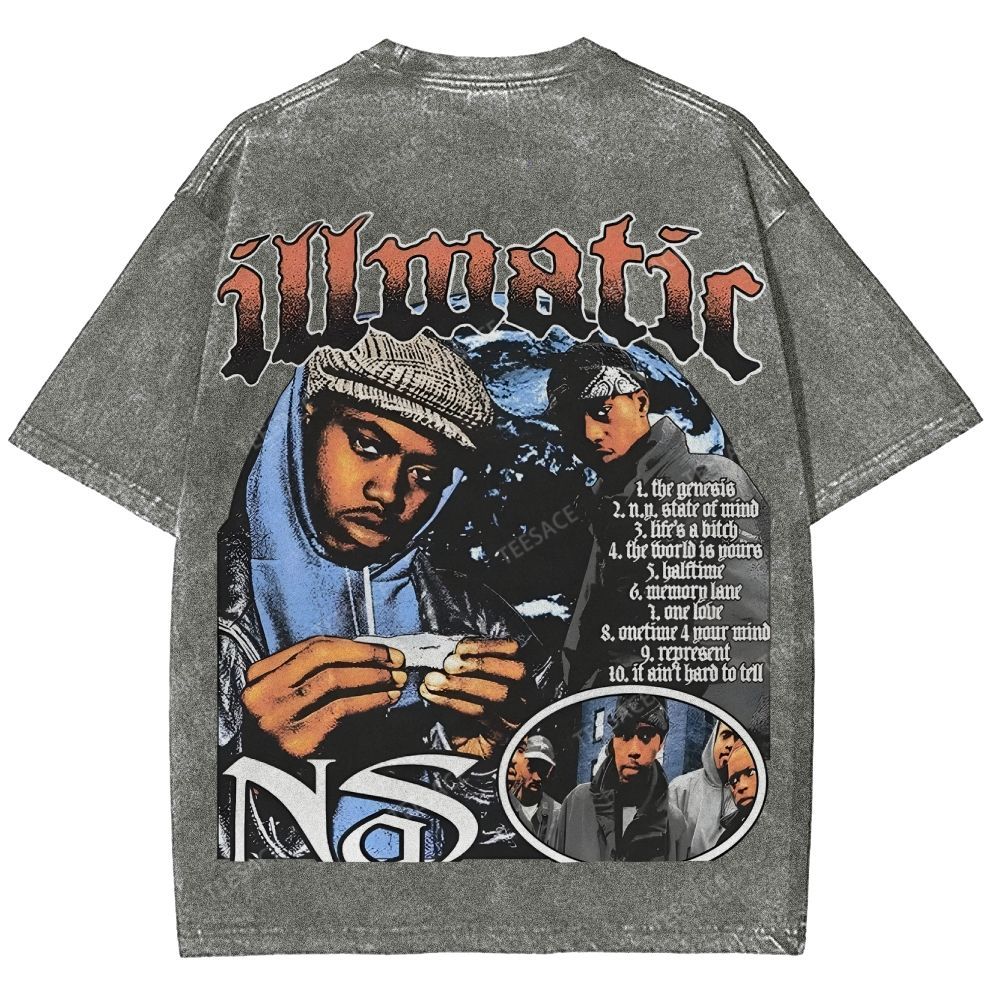 Unisex-Adult Ultra Cotton Washed T-Shirt Graphic  NAS TEE