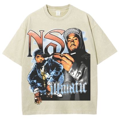 Unisex-Adult Ultra Cotton Washed T-Shirt Graphic  NAS TEE
