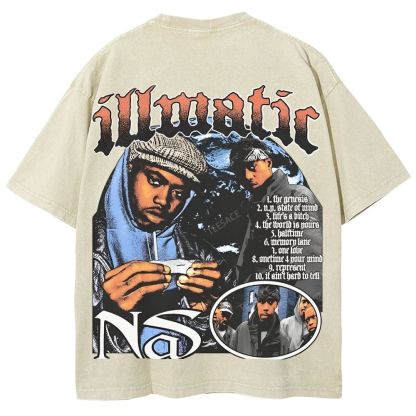 Unisex-Adult Ultra Cotton Washed T-Shirt Graphic  NAS TEE