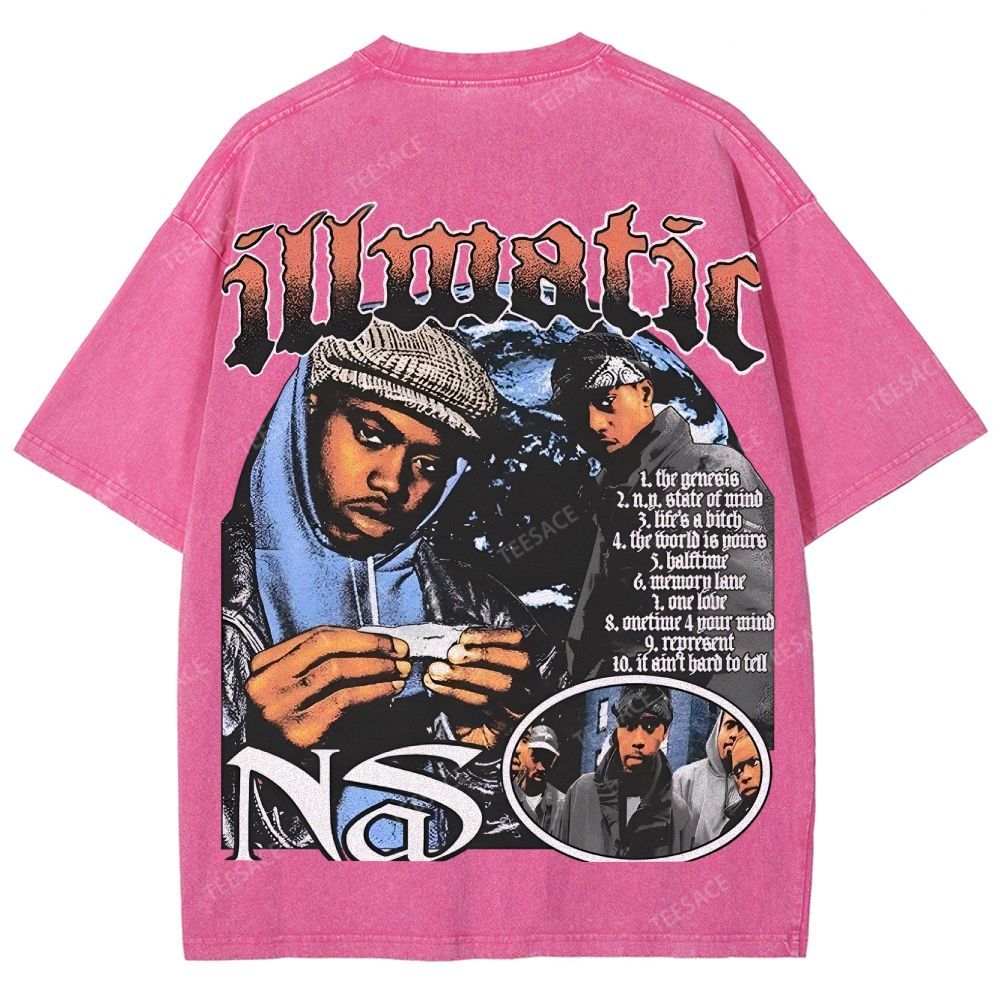 Unisex-Adult Ultra Cotton Washed T-Shirt Graphic  NAS TEE