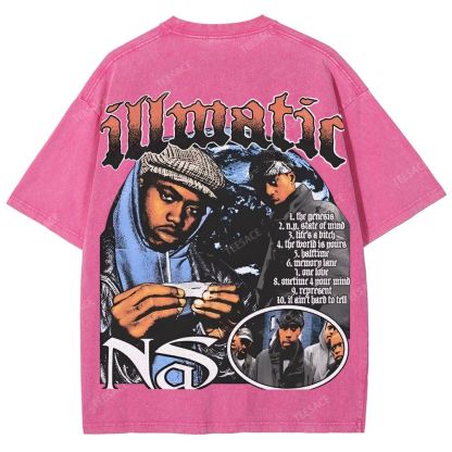 Unisex-Adult Ultra Cotton Washed T-Shirt Graphic  NAS TEE