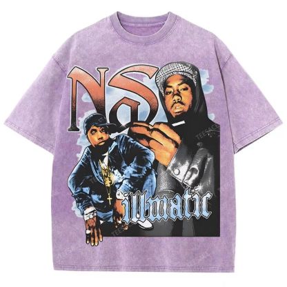 Unisex-Adult Ultra Cotton Washed T-Shirt Graphic  NAS TEE
