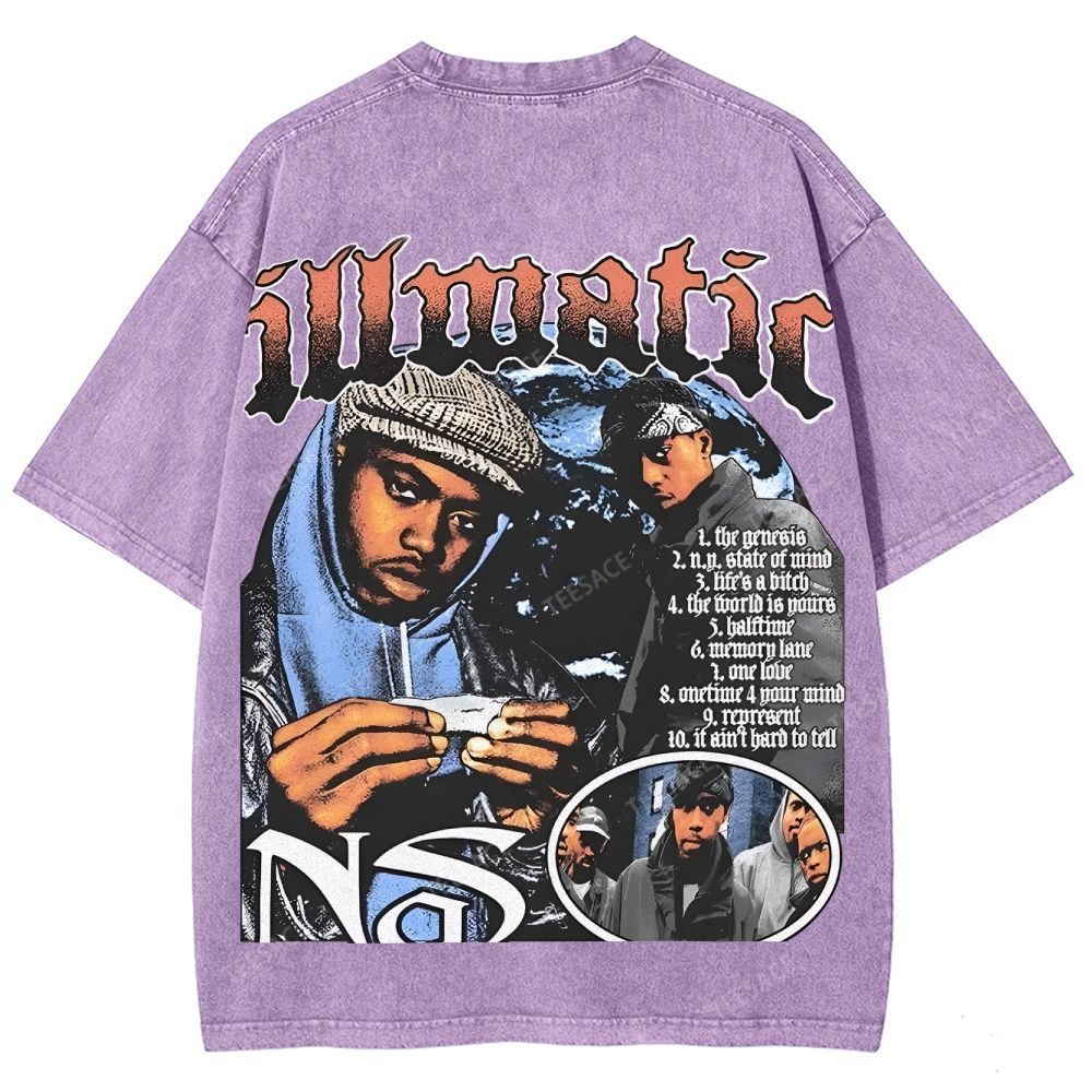 Unisex-Adult Ultra Cotton Washed T-Shirt Graphic  NAS TEE