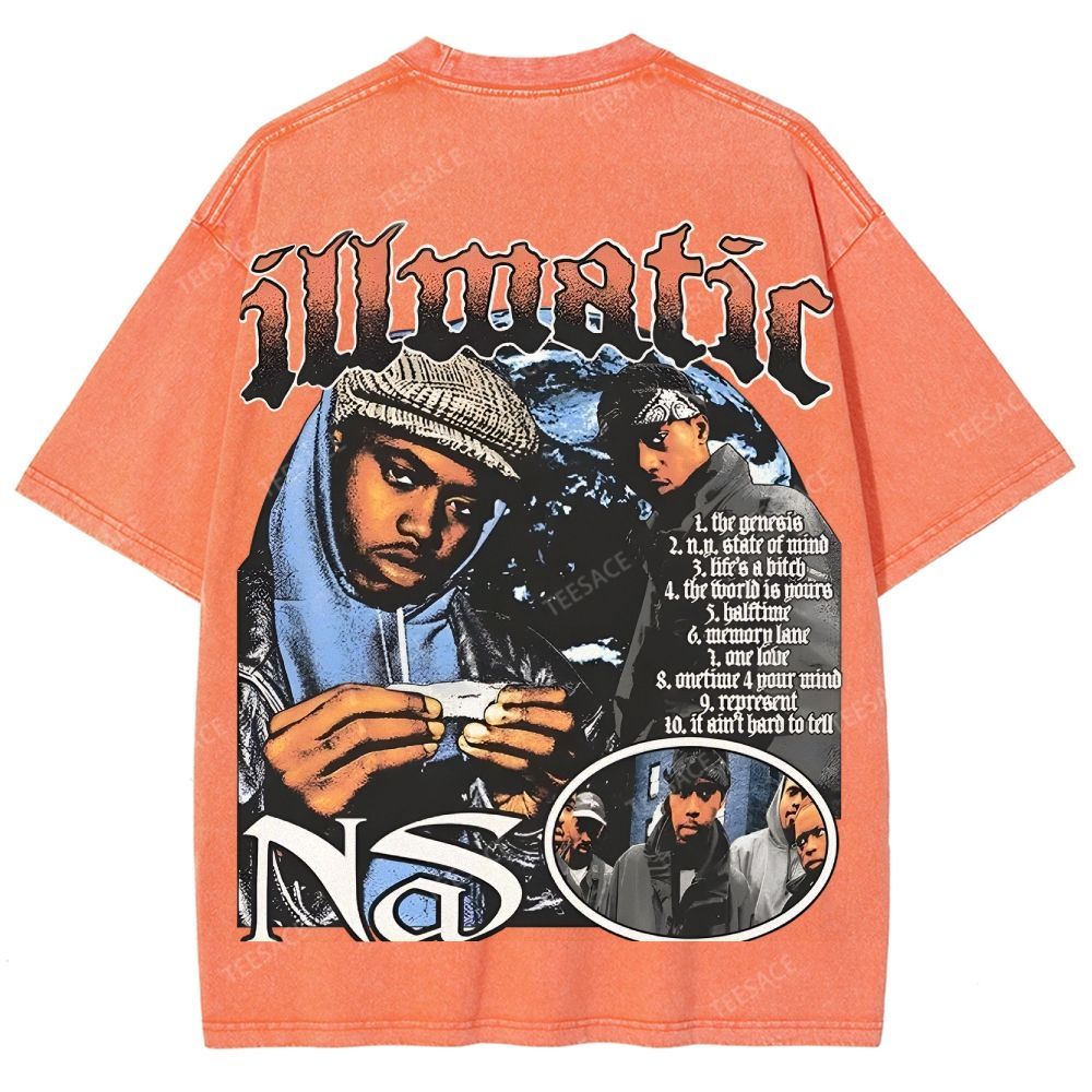 Unisex-Adult Ultra Cotton Washed T-Shirt Graphic  NAS TEE