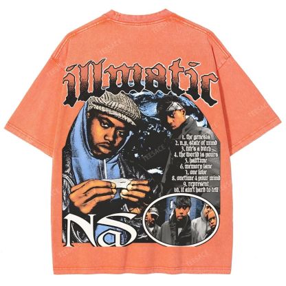 Unisex-Adult Ultra Cotton Washed T-Shirt Graphic  NAS TEE