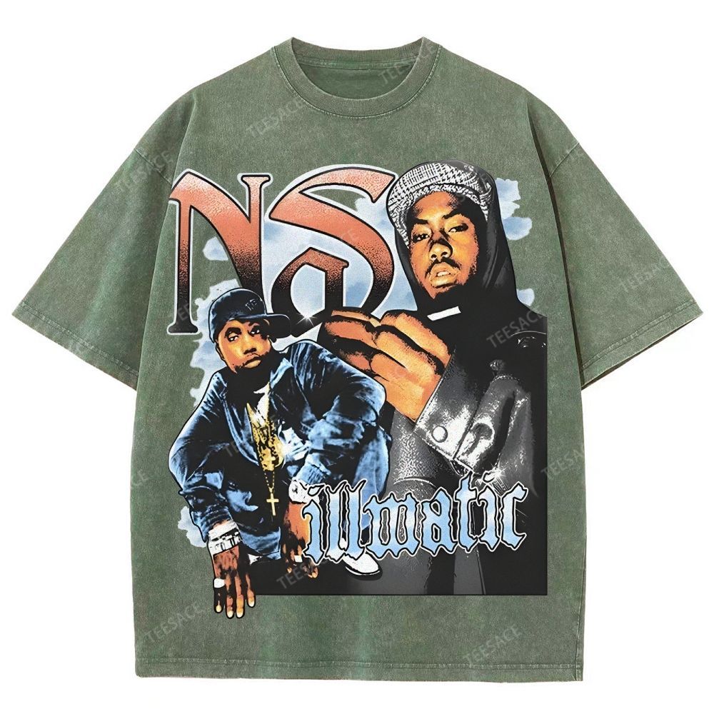 Unisex-Adult Ultra Cotton Washed T-Shirt Graphic  NAS TEE