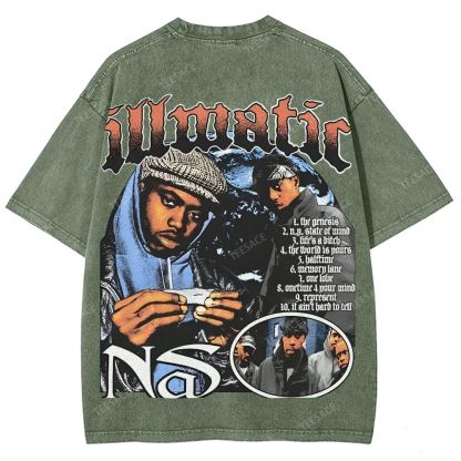 Unisex-Adult Ultra Cotton Washed T-Shirt Graphic  NAS TEE