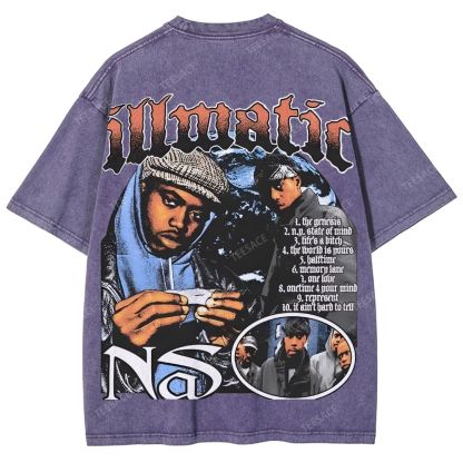 Unisex-Adult Ultra Cotton Washed T-Shirt Graphic  NAS TEE