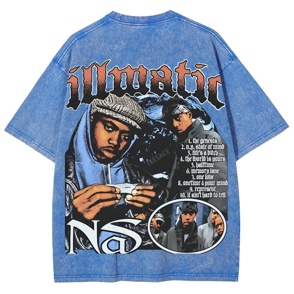 Unisex-Adult Ultra Cotton Washed T-Shirt Graphic  NAS TEE