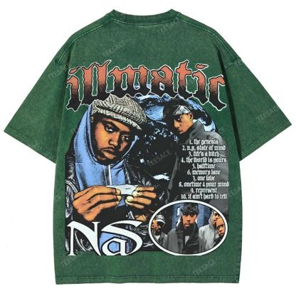 Unisex-Adult Ultra Cotton Washed T-Shirt Graphic  NAS TEE