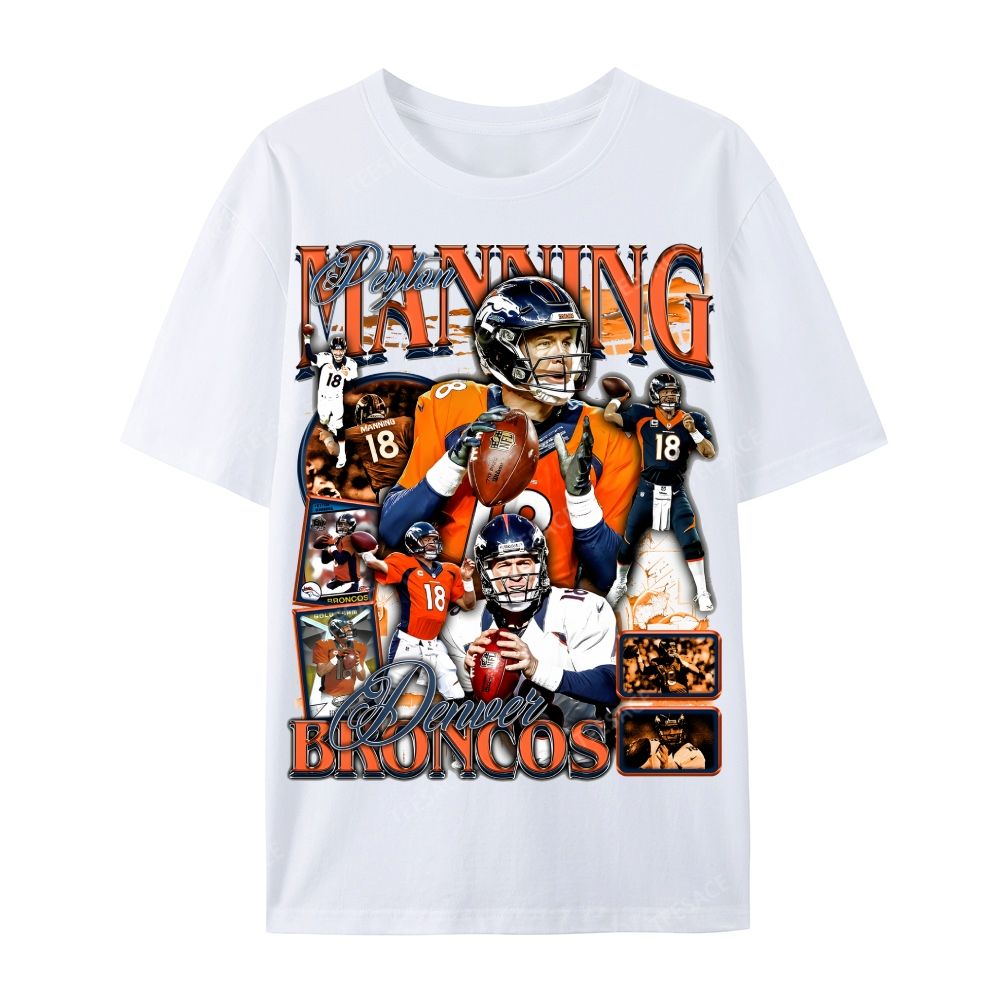 Peyton Manning Tee Casual Short Sleeve T-Shirt  
