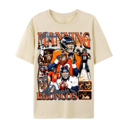 Peyton Manning Tee Casual Short Sleeve T-Shirt  