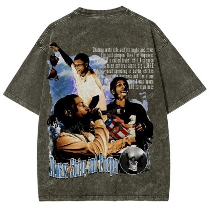 Unisex-Adult Ultra Cotton Washed T-Shirt Graphic  ASAP Rocky V1 Tee