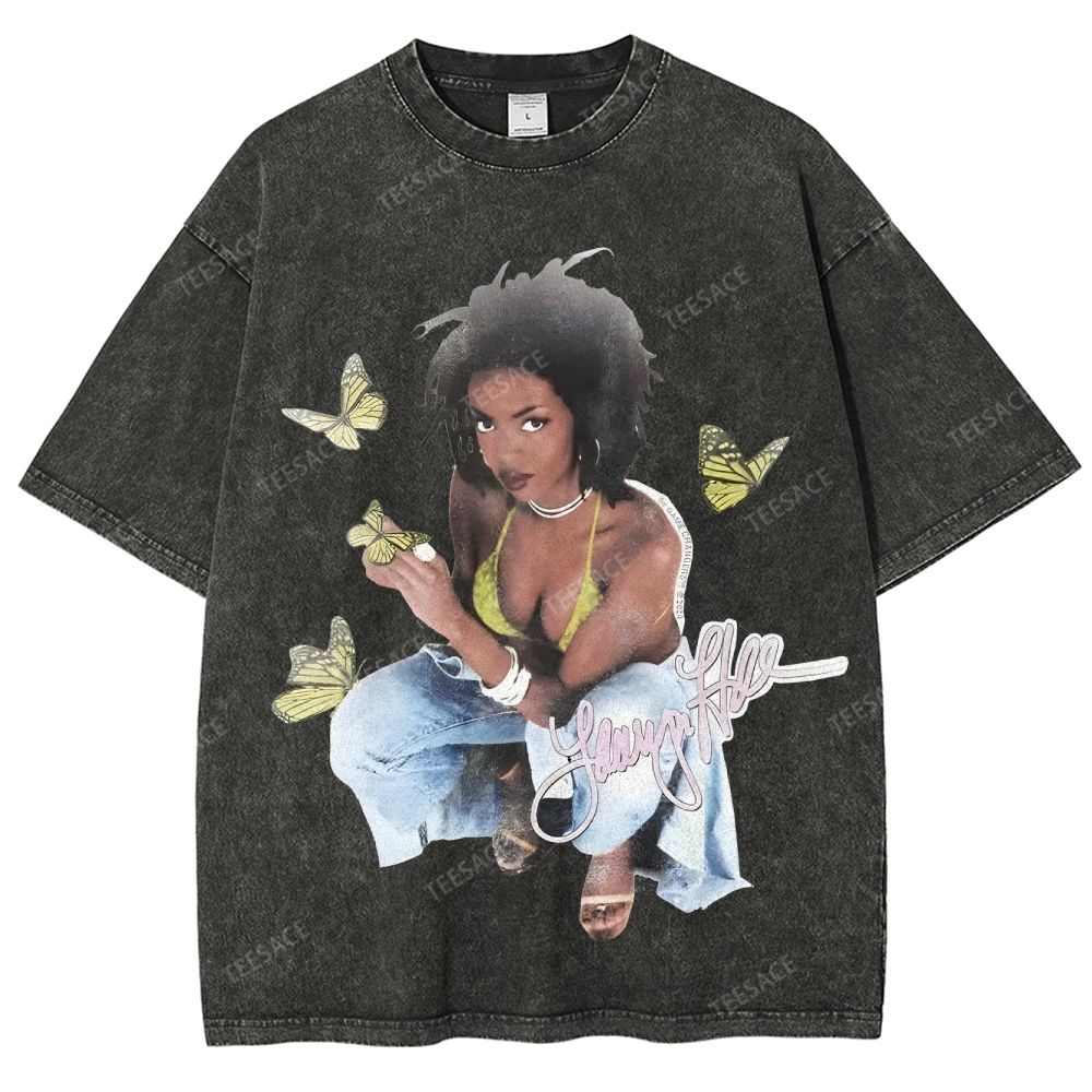 Unisex-Adult Ultra Cotton Washed T-Shirt Graphic  LAURYN HILL V2TEE