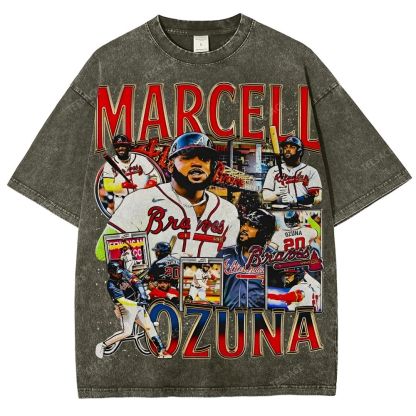 Unisex-Adult Ultra Cotton Washed T-Shirt Graphic MARCELL OZUNA TEE