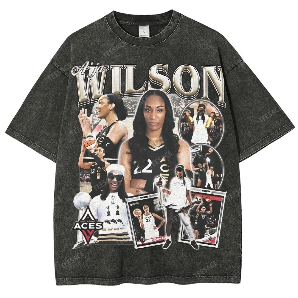 A'JA WILSON  Unisex Fit Washed T-Shirt  