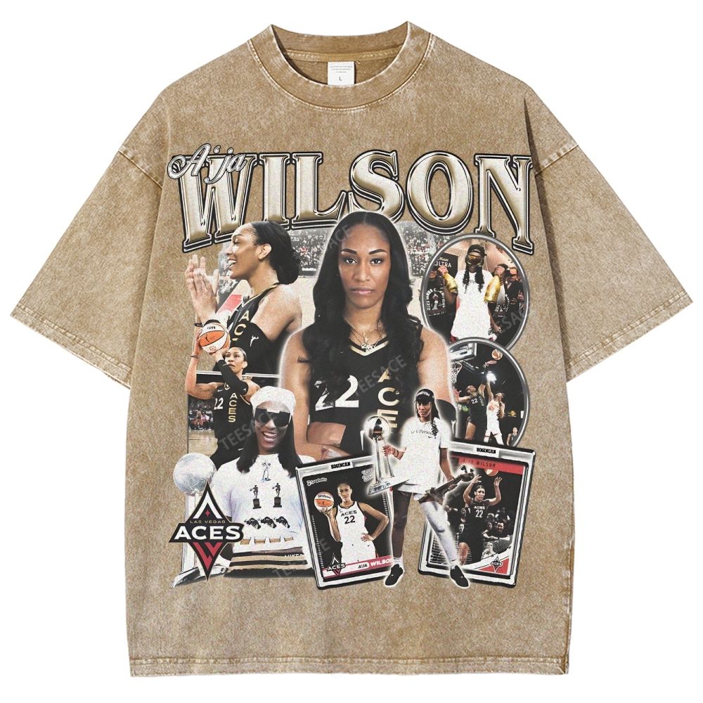 A'JA WILSON  Unisex Fit Washed T-Shirt  