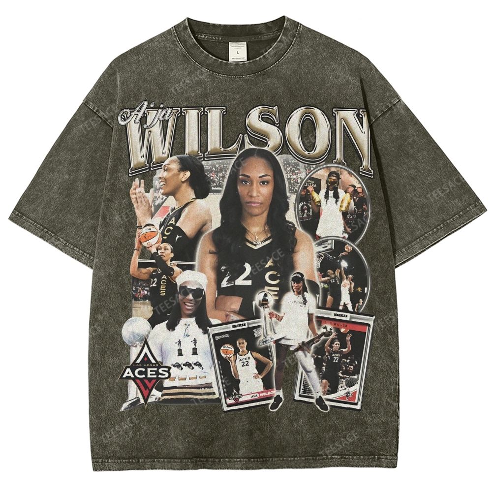 A'JA WILSON  Unisex Fit Washed T-Shirt  
