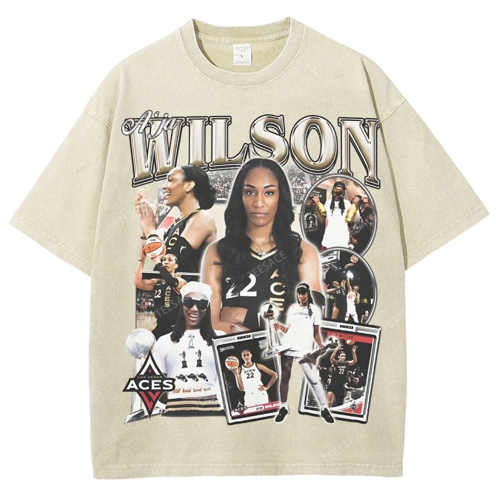 A'JA WILSON  Unisex Fit Washed T-Shirt  