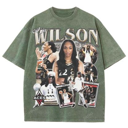 A'JA WILSON  Unisex Fit Washed T-Shirt  