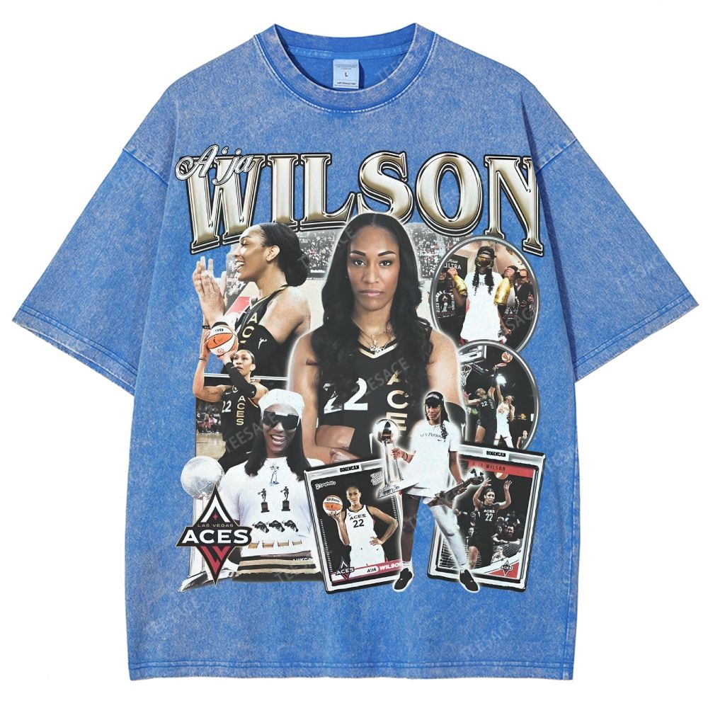 A'JA WILSON  Unisex Fit Washed T-Shirt  