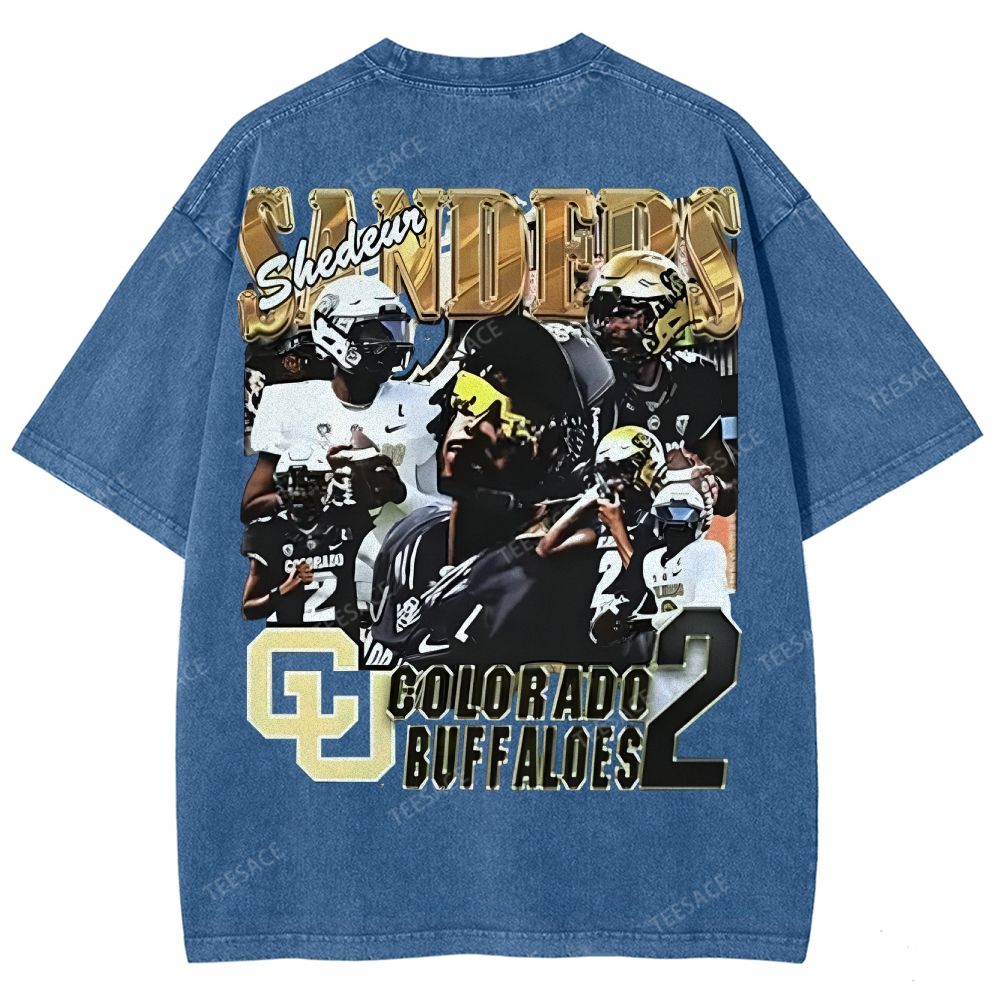 Unisex Fit Washed T-Shirt SHEDEUR-SANDERS-TEE - [DS]