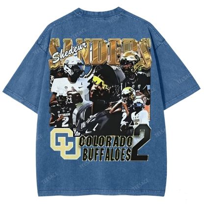 Unisex Fit Washed T-Shirt SHEDEUR-SANDERS-TEE - [DS]