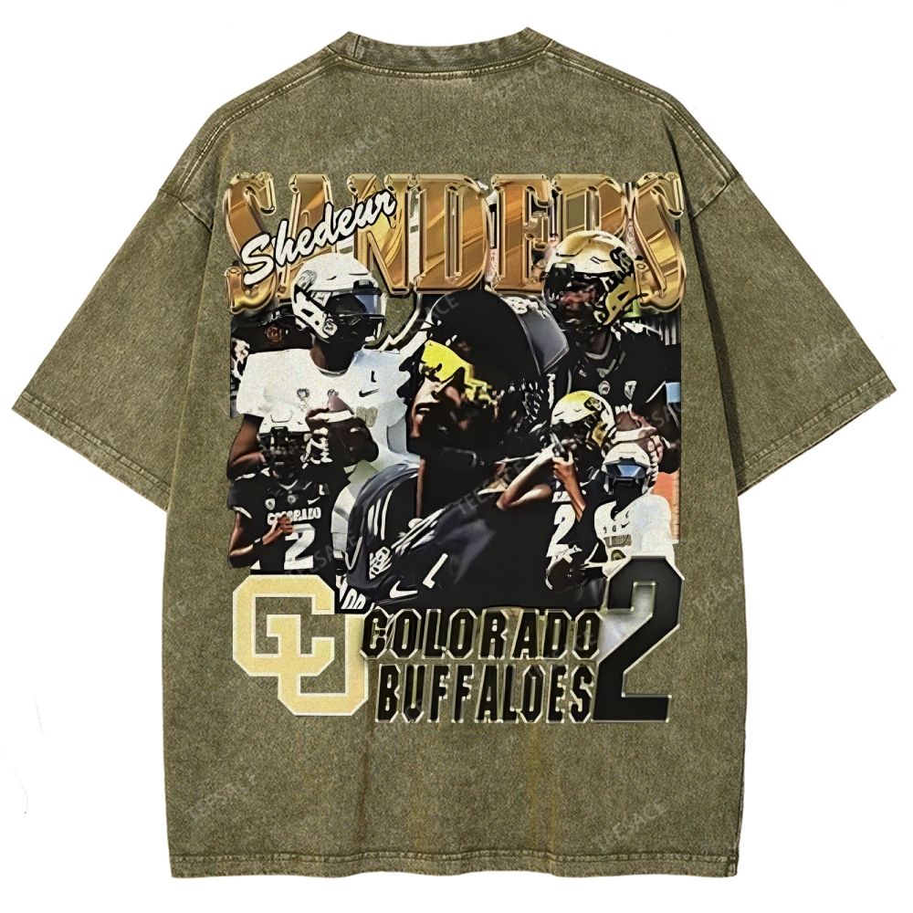 Unisex Fit Washed T-Shirt SHEDEUR-SANDERS-TEE - [DS]
