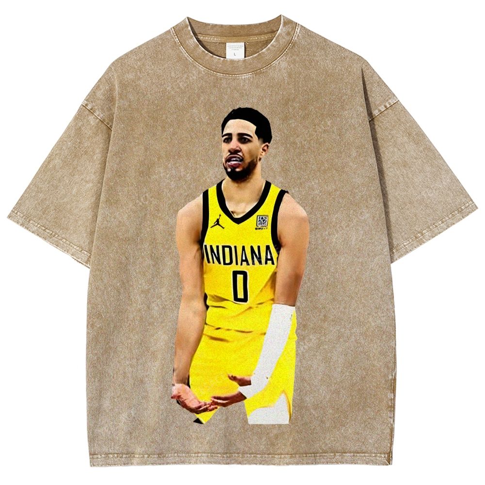 TYRESE HALIBURTON Tee Unisex Fit Washed T-Shirt 