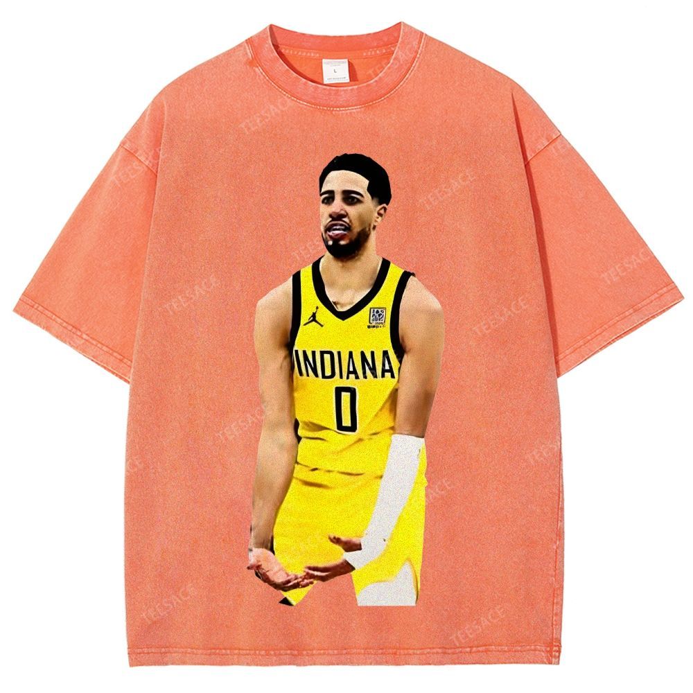 TYRESE HALIBURTON Tee Unisex Fit Washed T-Shirt 