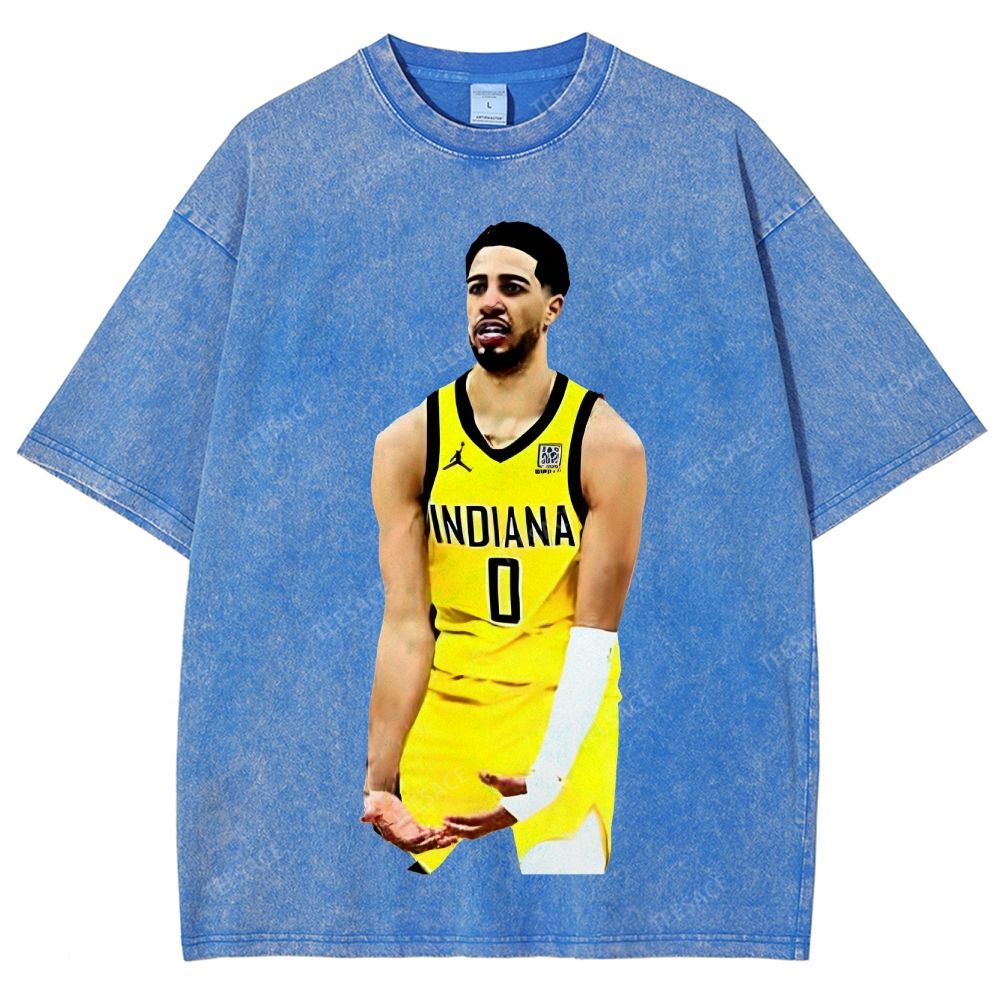 TYRESE HALIBURTON Tee Unisex Fit Washed T-Shirt 