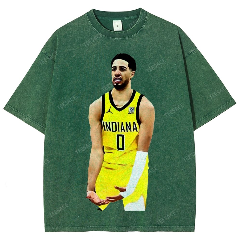 TYRESE HALIBURTON Tee Unisex Fit Washed T-Shirt 