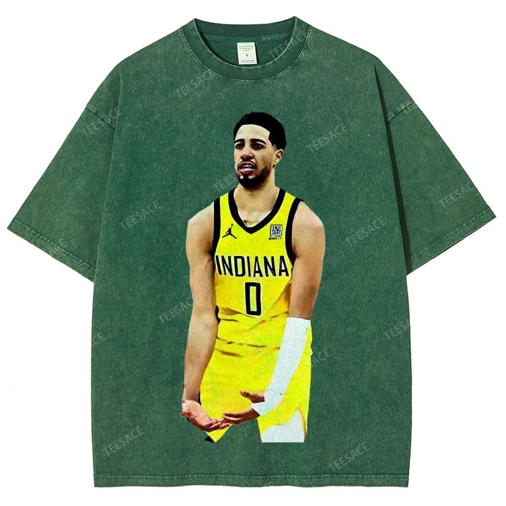 TYRESE HALIBURTON Tee Unisex Fit Washed T-Shirt 