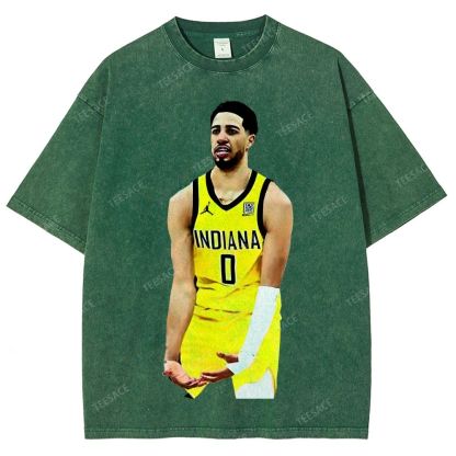 TYRESE HALIBURTON Tee Unisex Fit Washed T-Shirt 