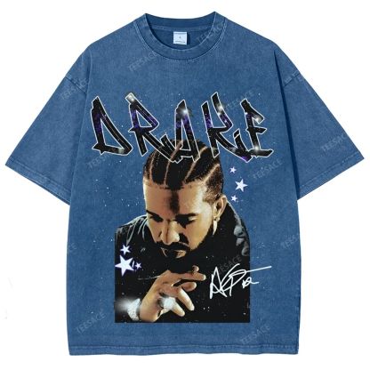 Unisex-Adult Ultra Cotton Washed T-Shirt Graphic  DRAKE TEE