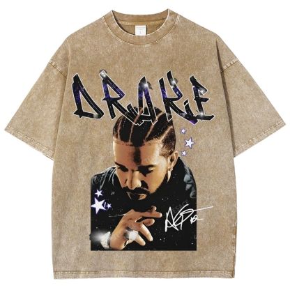Unisex-Adult Ultra Cotton Washed T-Shirt Graphic  DRAKE TEE
