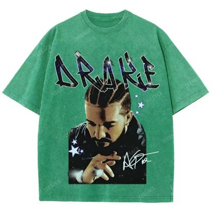 Unisex-Adult Ultra Cotton Washed T-Shirt Graphic  DRAKE TEE