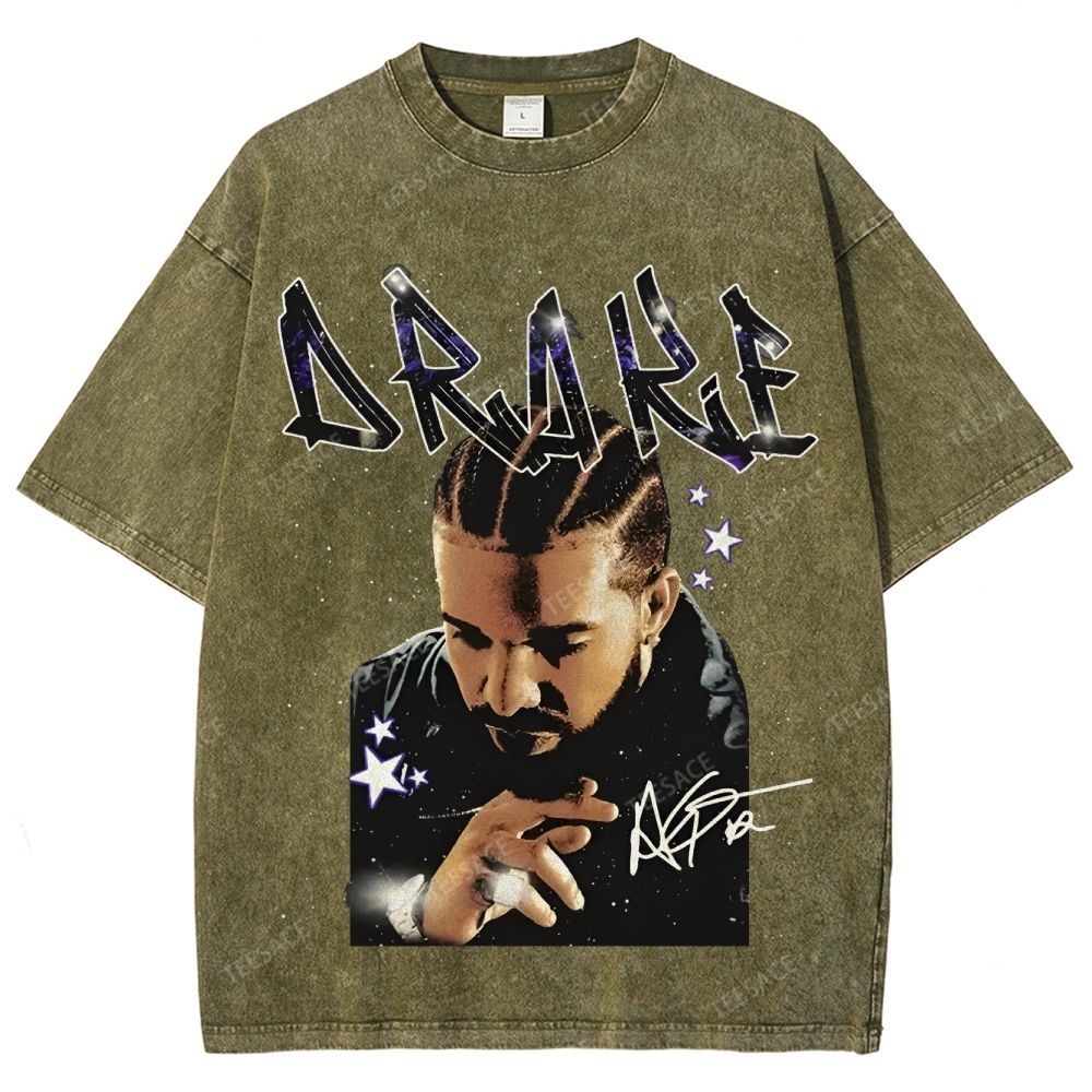 Unisex-Adult Ultra Cotton Washed T-Shirt Graphic  DRAKE TEE