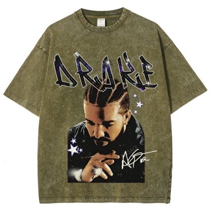 Unisex-Adult Ultra Cotton Washed T-Shirt Graphic  DRAKE TEE