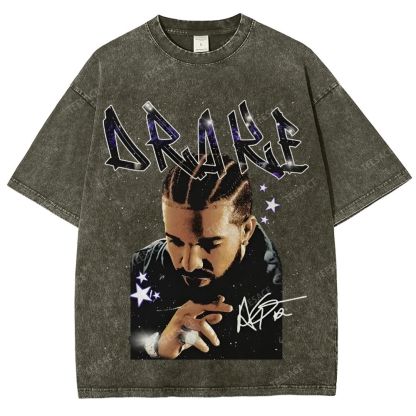 Unisex-Adult Ultra Cotton Washed T-Shirt Graphic  DRAKE TEE