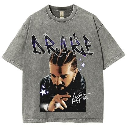 Unisex-Adult Ultra Cotton Washed T-Shirt Graphic  DRAKE TEE