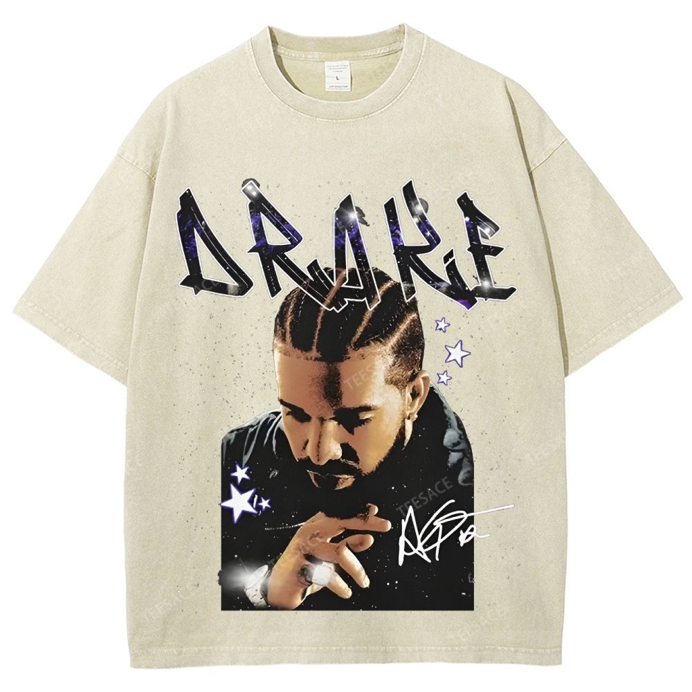 Unisex-Adult Ultra Cotton Washed T-Shirt Graphic  DRAKE TEE